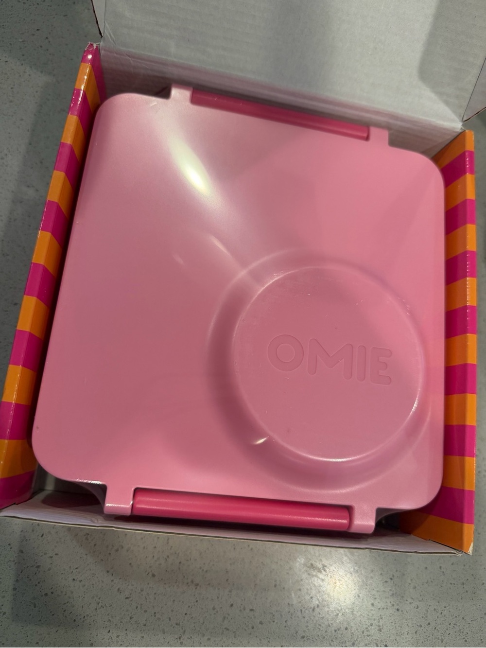 OMIE Pink Multi-Compartment Lunch Box with Removable Stainless Bowl new